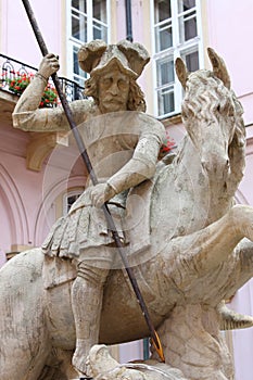 Saint George riding his horse