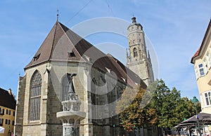 Saint George\'s Church in the old town of Nördlingen, Germany