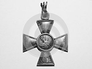 Saint George`s silver Cross. Awards of the Russian Empire