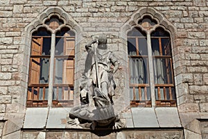 Saint George statue, Casa Botines, Leon, Spain photo