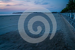 Saint Georges de Didonne beach and town in France at dusk photo