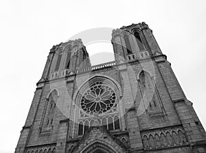 Saint-Germain Church black and white, Flers, Normandy, France