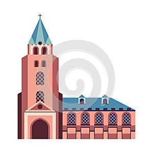 Saint Germain church Paris Flat Design Icon
