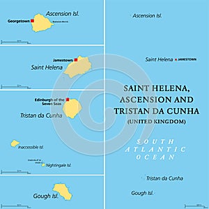 Saint Helena, Ascension and Tristan da Cunha, political map