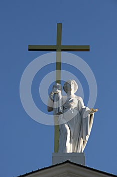 Saint Helena with golden cross photo