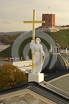 Saint Helena sculpture on the Cathedral of Vilnius in Lithuania photo