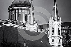 Saint Ignatius church and basilica in Esztergom, colorless