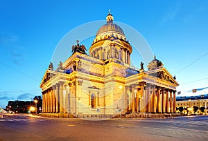 Saint Isaac`s Cathedral or Isaakievskiy Sobor in Saint Petersburg, Russia is the largest Russian Orthodox cathedral in the city