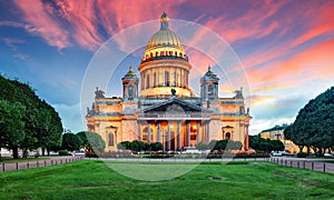Saint Isaac`s Cathedral or Isaakievskiy Sobor in Saint Petersburg, Russia is the largest Russian Orthodox cathedral in the city