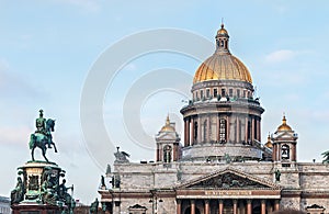 Saint Isaac's Cathedral and the Monument to Emperor Nicholas I,