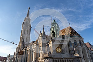 Saint Istvan monument with Matyas temple