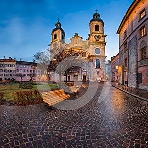 Saint Jacob Cathedral in the Morning Innsbruck, Tirol, Austria