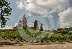 Saint-Jacques-le-Majeur church in Hunawihr, Alsace, France