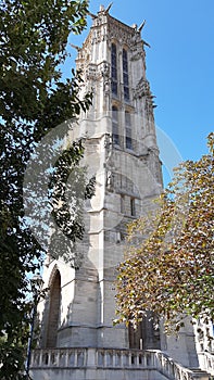 Saint Jacques Tower at Rue de Rivoli - Paris, France