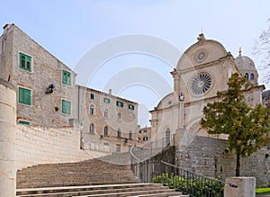 Stairs leading up to Sibenik Cathedral photo