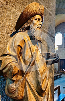 Saint James statue in Le Puy en Velay, camino de Santiago.