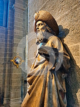 Saint James statue in Le Puy en Velay. Way of St. James