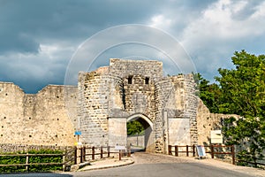 Saint Jean Gate in the medieval city walls of Provins, France