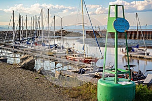 Green Buoy in a marina Saint-Jean-Port-Joli, Quebec photo