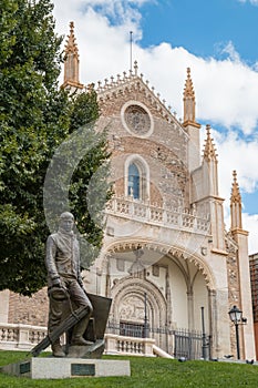 Saint Jerome the Royal church and statue of a painter, Madrid photo