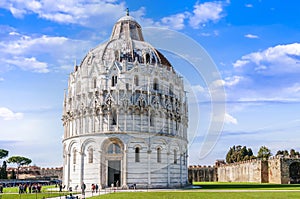 The Saint John Baptistery in Pisa Cathedral in Tuscany, Italy
