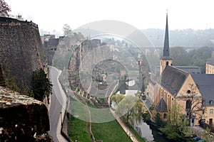 Saint John Church and town wall in Luxembourg City photo