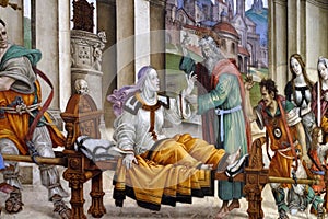 Saint John the Evangelist Resurrecting Drusiana, Santa Maria Novella church in Florence photo
