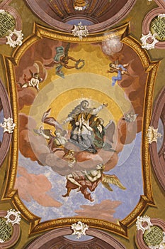 Saint John of Nepomuk on church ceiling