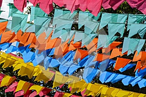 Saint John party colorful flags. Traditional festivities that take place in the month of June in the Northeast Region of Brazil