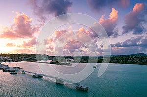 Saint John`s harbor at sunrise - Antigua and Barbuda