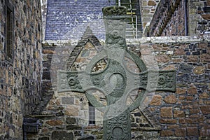 Saint Johns High Cross in Front of Iona Abbey