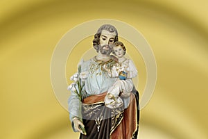 Saint Joseph and child Jesus catholic image photo