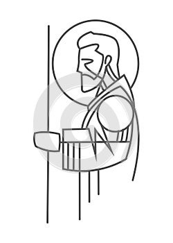 Saint Joseph digital minimal illustration