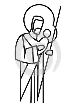 Saint Joseph digital minimal illustration