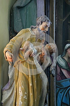 Saint Joseph holding the child Jesus, Church of Saint Martin in Pisarovinska Jamnica, Croatia