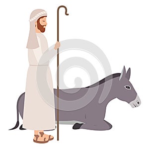 Saint joseph with mule character