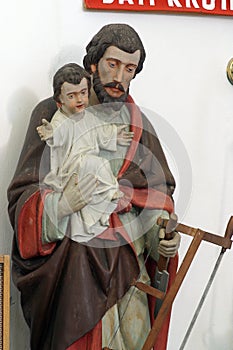 Saint Joseph, statue in the church of Our Lady of Miracles in Ostarije, Croatia