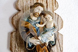 Saint Joseph worker and baby Jesus catholic image