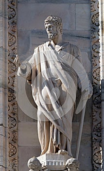 Saint Justin, statue on the Milan Cathedral photo