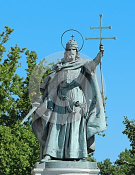 Saint & King in Hero's Square Budapest Hungary