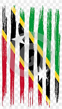Saint Kitts and Nevis flag brush paint textured isolated on png or transparent background. vector illustration