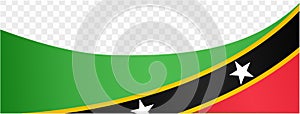 Saint Kitts and Nevis flag wave isolated on png or transparent background vector illustration