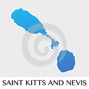 Saint Kitts and Nevis map in North America continent illustration design