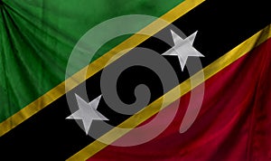 Saint Kitts and Nevis Wave Flag Close Up