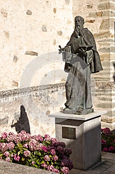 Saint Lawrence statue in Villafranca del Bierzo