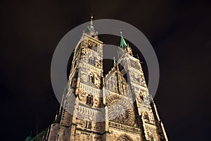 Saint Lorenz cathedral in the night
