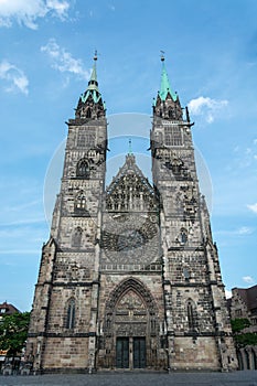 The Saint Lorenz church in the old town of Nuremberg, Germany