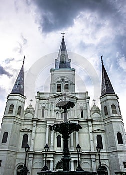 Saint louis cathedral, historical and tourist attraction of the New Orleans. Louisiana, United States