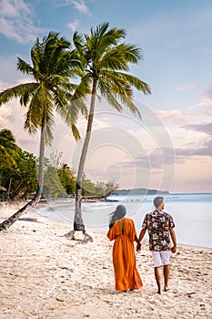 Saint Lucia Caribbean Island, couple on luxury vatation at the tropical Island of Saint Lucia, men and woman by the