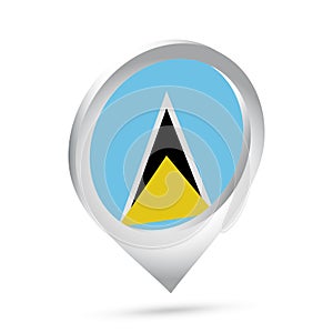 Saint Lucia flag 3d pin icon